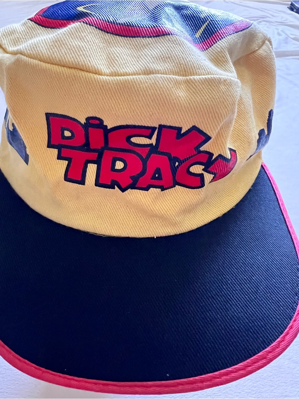 Disney Yellow Cap with Blue & Black City Graphic Dick Tracy Unique Rare
